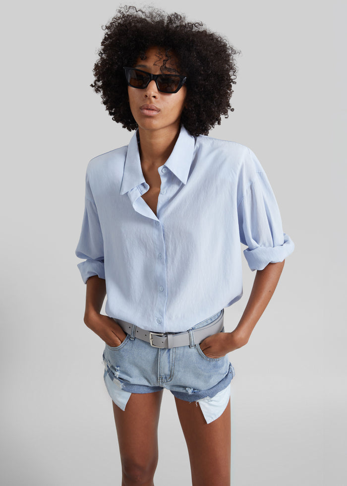 Oleron Distressed Denim Mini Shorts - Light Wash