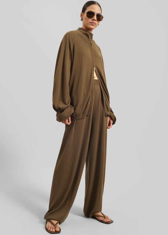 Olia Knit Joggers - Dark Camel