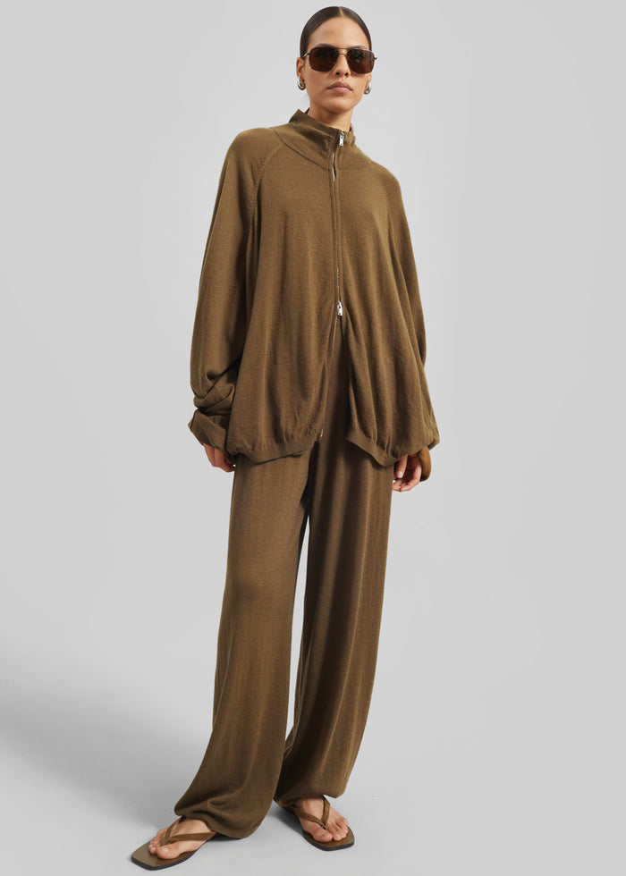 Olia Knit Joggers - Dark Camel