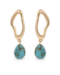 Open Circle Turquoise Dangle Earrings