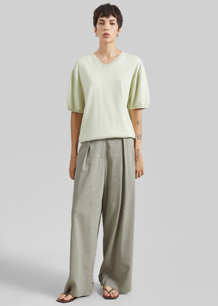 Ornan V-Neck Knit Pullover - Sage