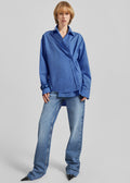Ornella Side Button-Up Shirt - Cobalt