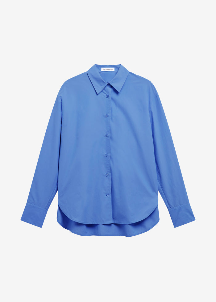 Ornella Side Button-Up Shirt - Cobalt
