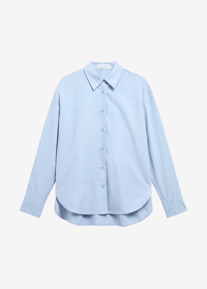 Ornella Side Button-Up Shirt - Light Blue