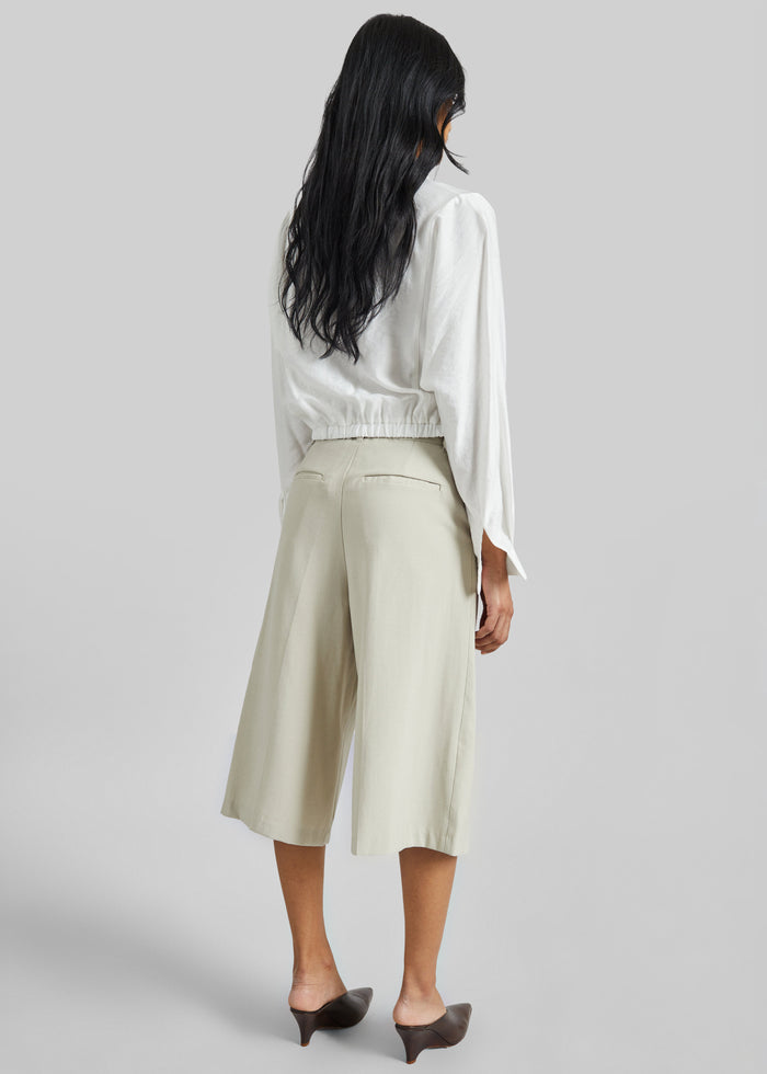 Orsel Cropped Crossover Shirt - White