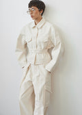 Oslo Cotton Cinched Jacket - Beige