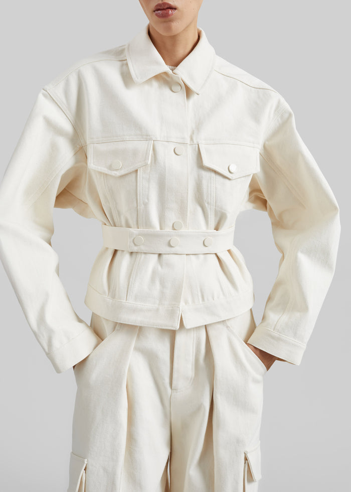Oslo Cotton Cinched Jacket - Beige