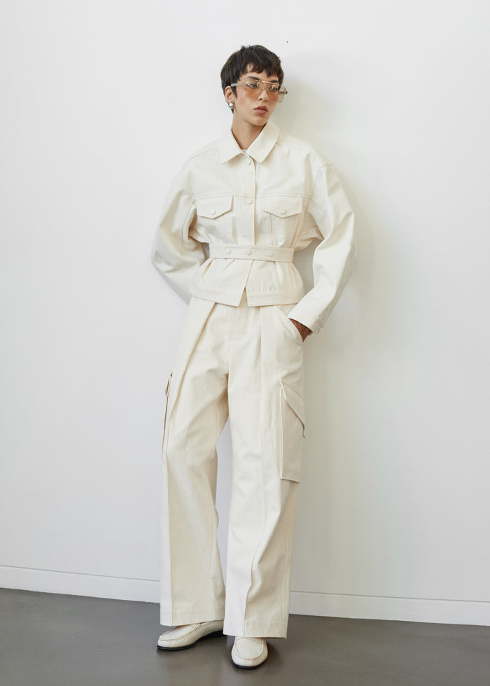 Oslo Cotton Cinched Jacket - Beige