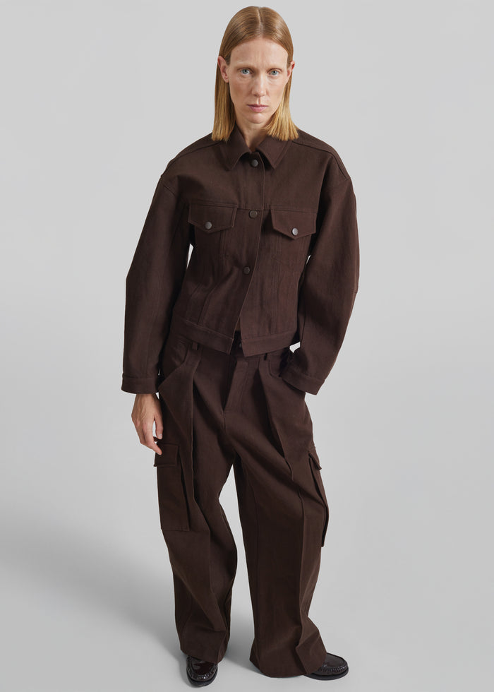 Oslo Cotton Cinched Jacket - Brown