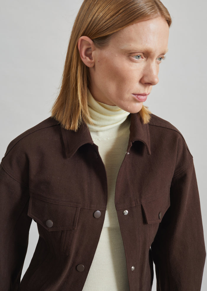 Oslo Cotton Cinched Jacket - Brown