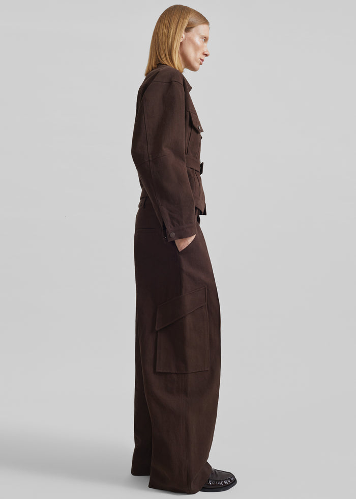 Oslo Cotton Cinched Jacket - Brown