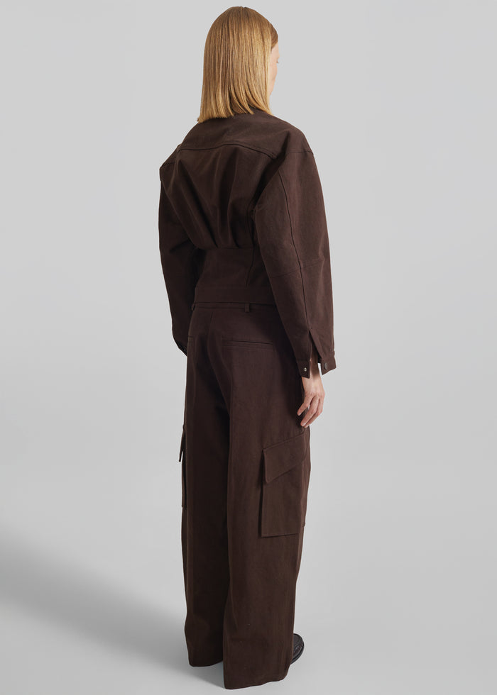 Oslo Cotton Cinched Jacket - Brown