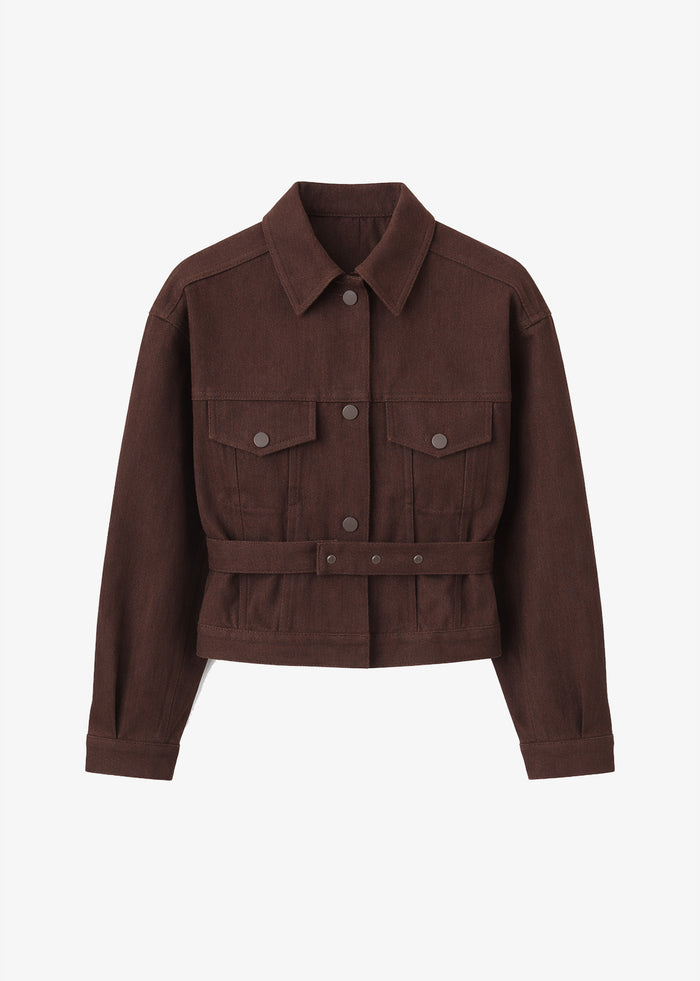 Oslo Cotton Cinched Jacket - Brown