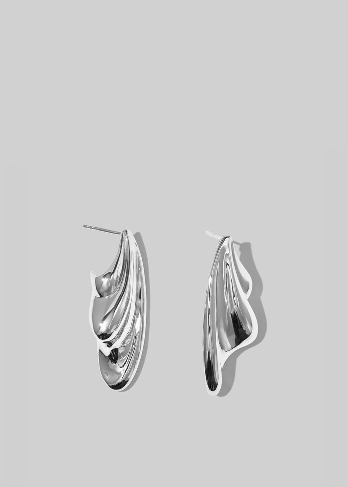 Otiumberg Statement Wave Earrings - Silver