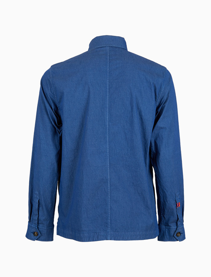 Overshirt unisex cotone tinto capo tinta unita blu - Gallo 1927 - Official Online Shop