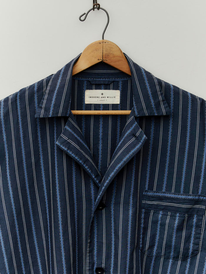 Dark Slate Gray palmer blue striped button up