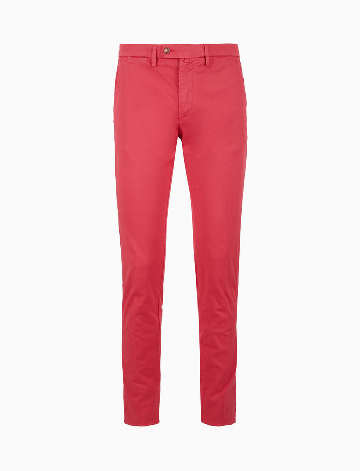 Pantalone lungo uomo in cotone rosso tinta unita - Gallo 1927 - Official Online Shop