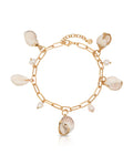 Paperclip Chain Multi-Shell Charm Anklet