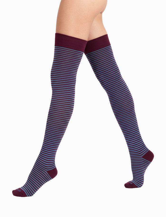 Parigina donna cotone caldo viola righe windsor