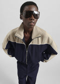 Penally Cropped Jacket - Navy