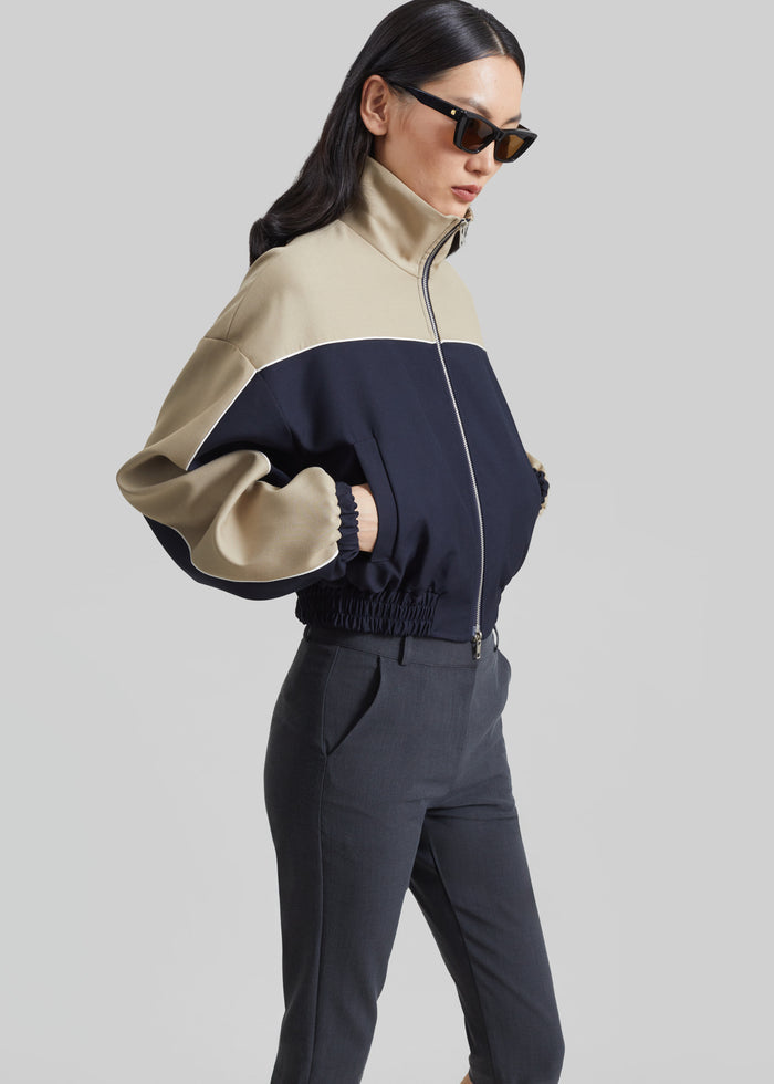 Penally Cropped Jacket - Navy