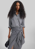 Peri Cotton Shirt - Black/White Stripe
