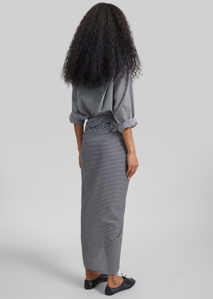 Peri Cotton Shirt - Black/White Stripe