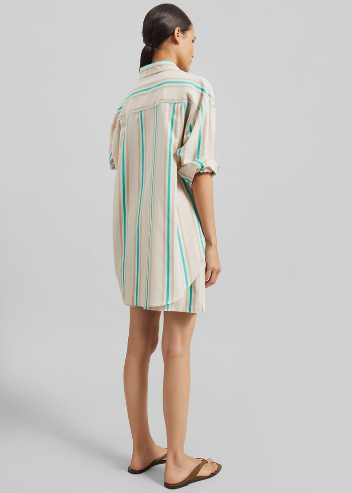 Peri Fluid Shirt - Beige Multi Stripe