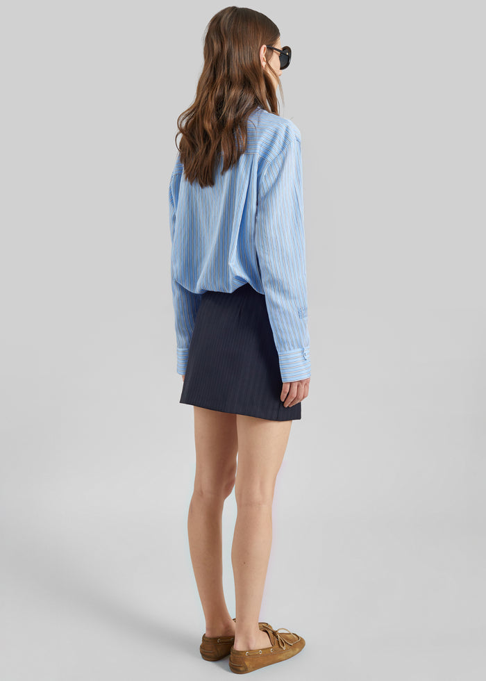 Peri Fluid Shirt - Blue/White Stripe