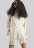 Peri Fluid Shirt - Yellow/White Stripe