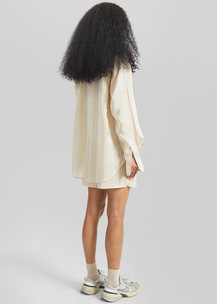 Peri Fluid Shirt - Yellow/White Stripe