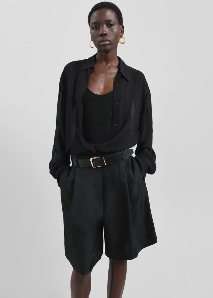 Peri Georgette Shirt - Black