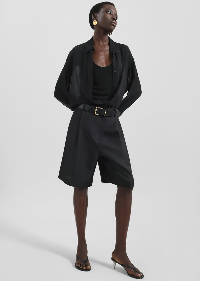 Peri Georgette Shirt - Black