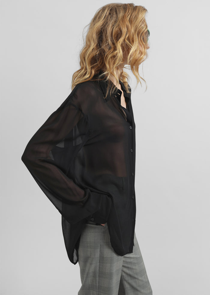 Peri Georgette Shirt - Black
