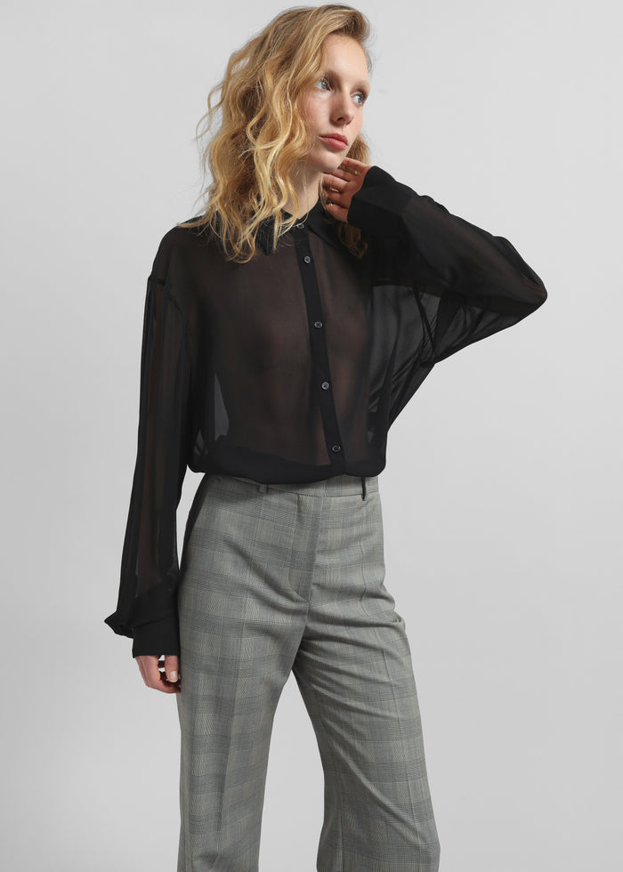Peri Georgette Shirt - Black
