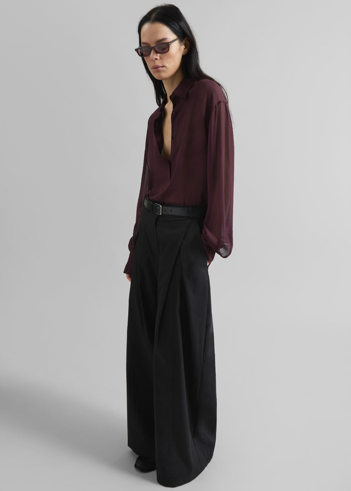 Peri Georgette Shirt - Burgundy