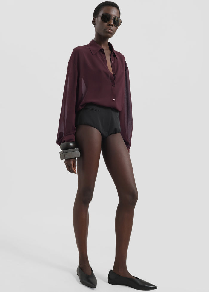 Peri Georgette Shirt - Burgundy