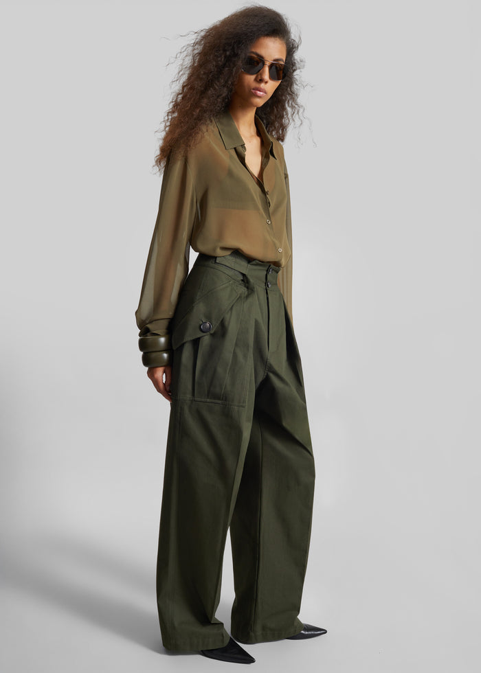 Peri Georgette Shirt - Khaki
