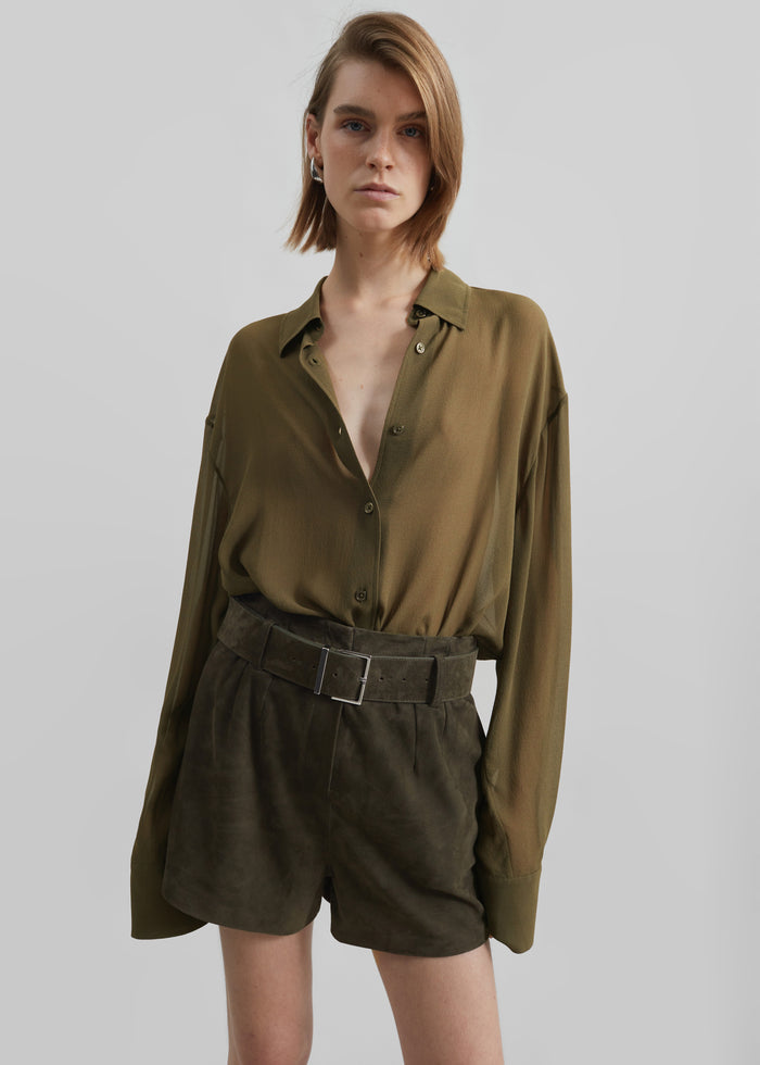 Peri Georgette Shirt - Khaki