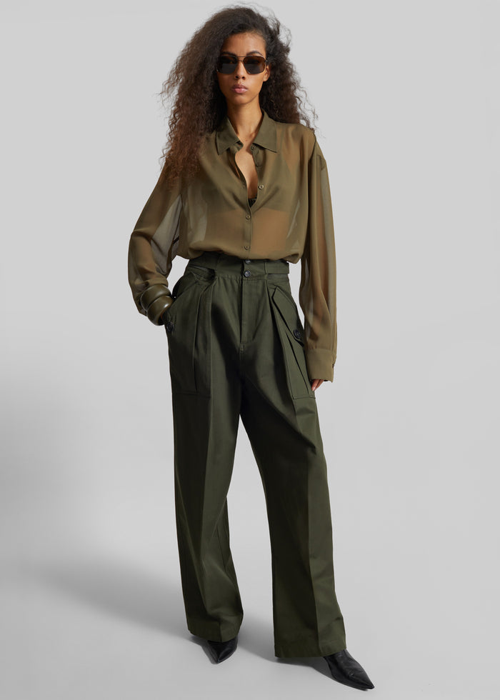 Peri Georgette Shirt - Khaki