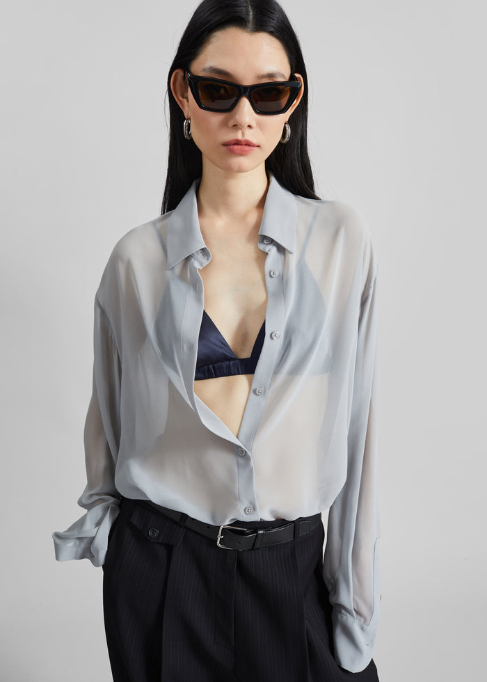 Peri Georgette Shirt - Slate Grey