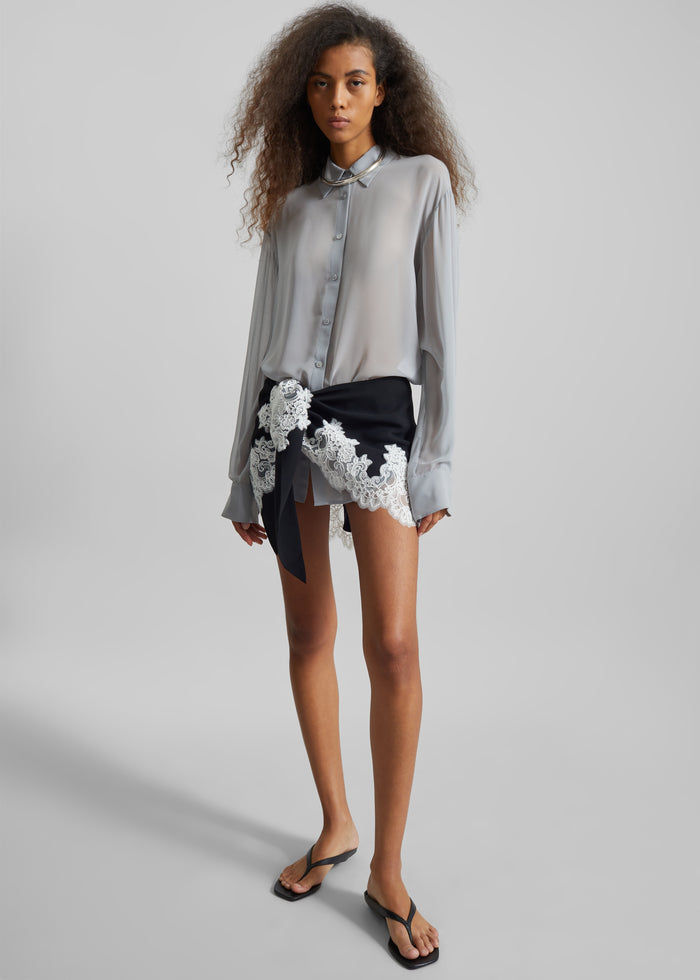 Peri Georgette Shirt - Slate Grey