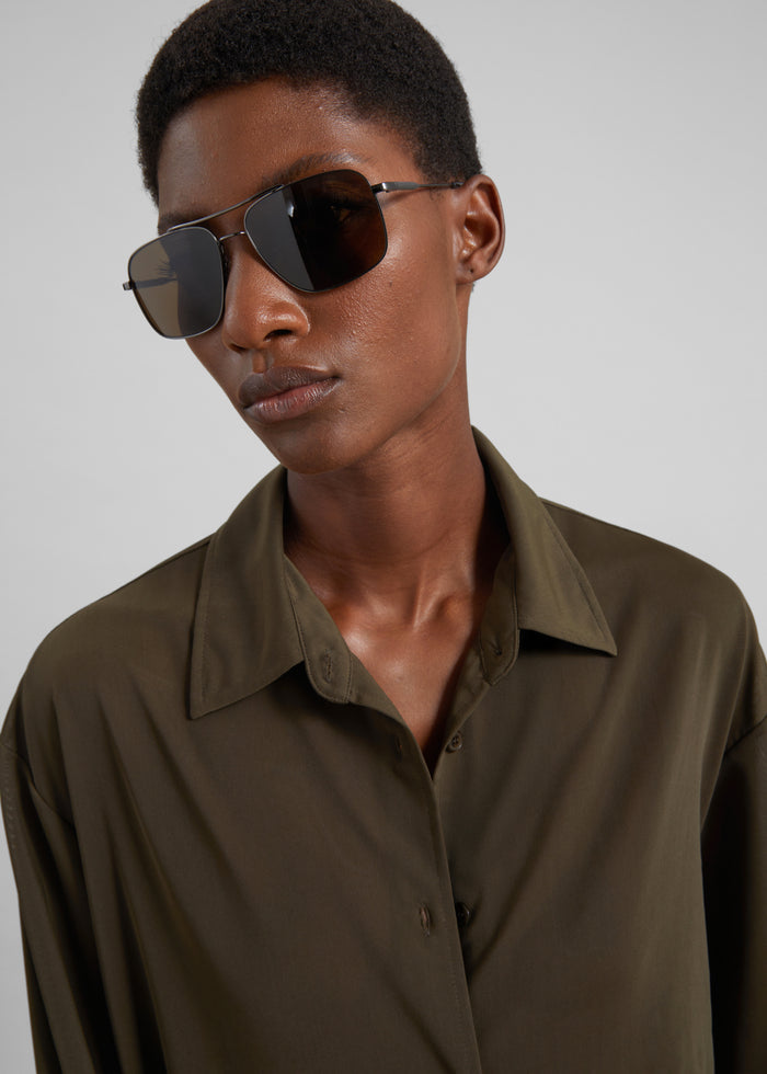 Peri Mesh Fluid Shirt - Khaki