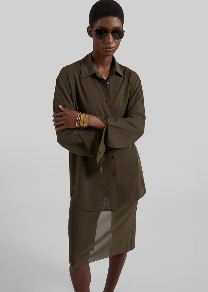 Peri Mesh Fluid Shirt - Khaki