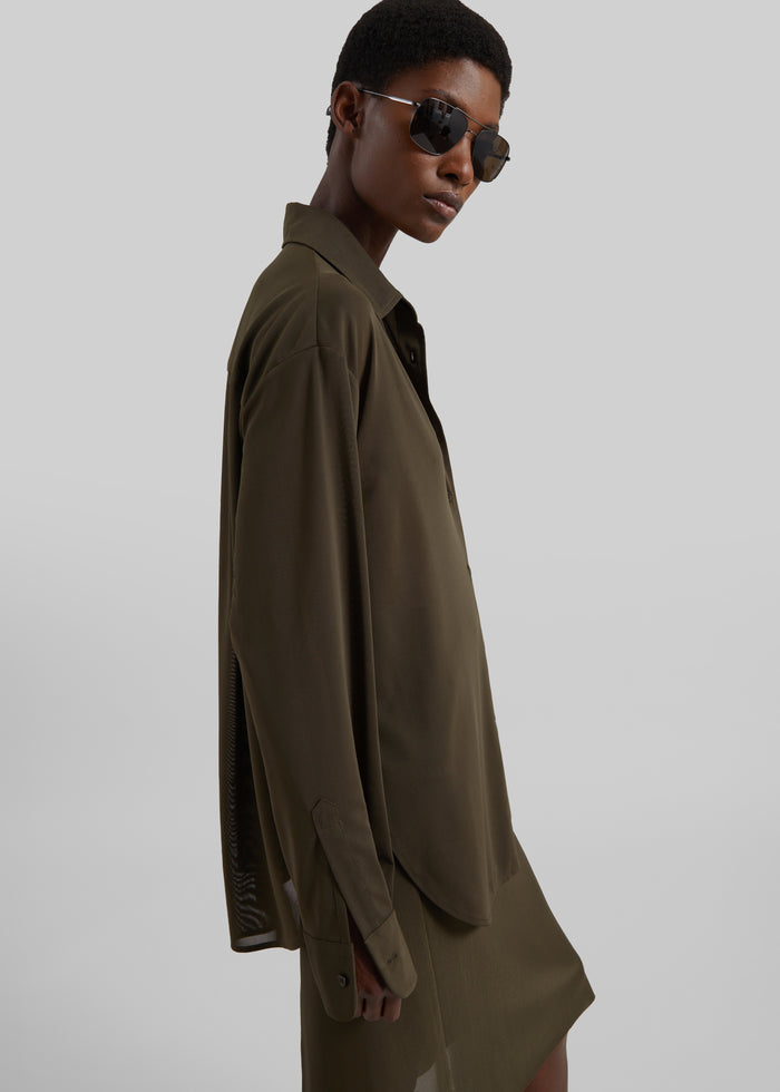 Peri Mesh Fluid Shirt - Khaki