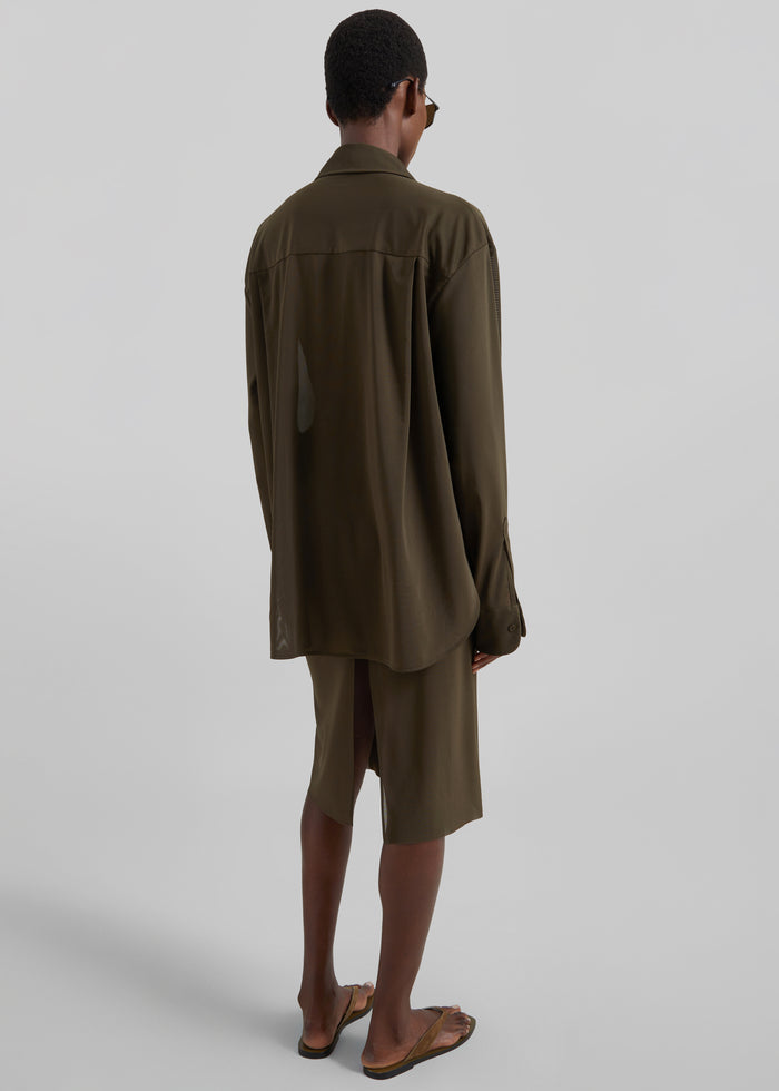 Peri Mesh Fluid Shirt - Khaki