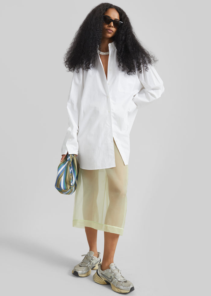 Peri Sheer Midi Skirt - Pale Yellow