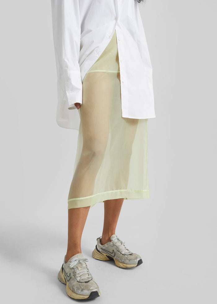 Peri Sheer Midi Skirt - Pale Yellow