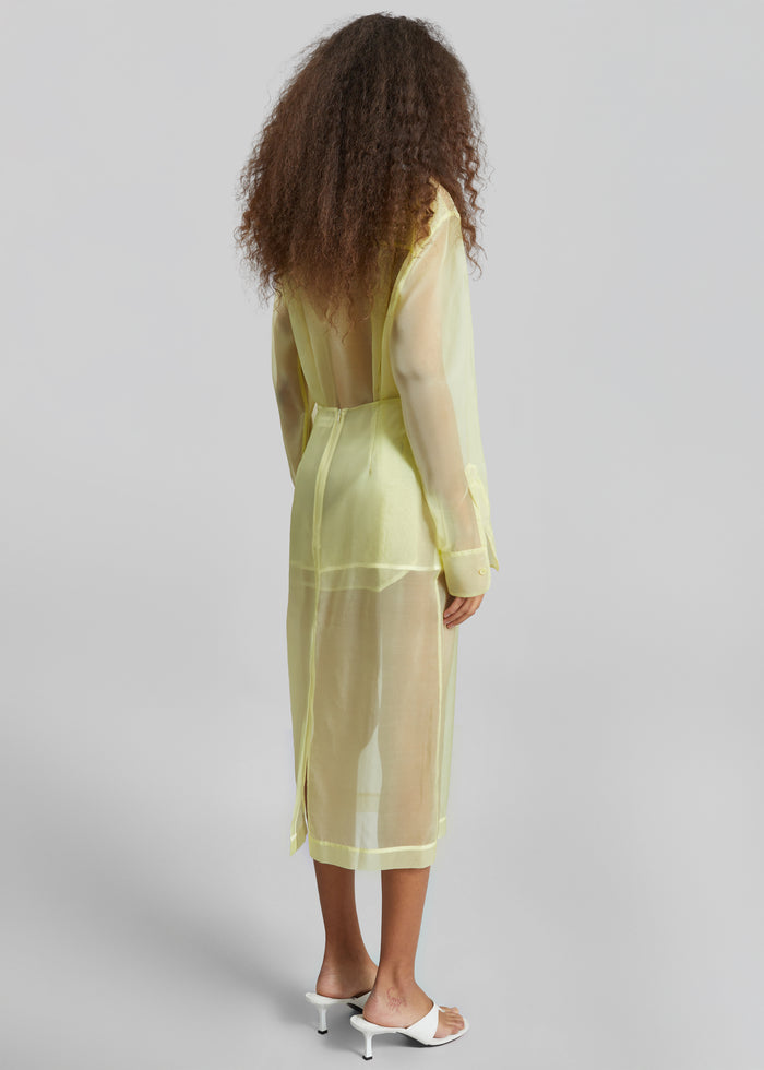 Peri Sheer Midi Skirt - Pale Yellow