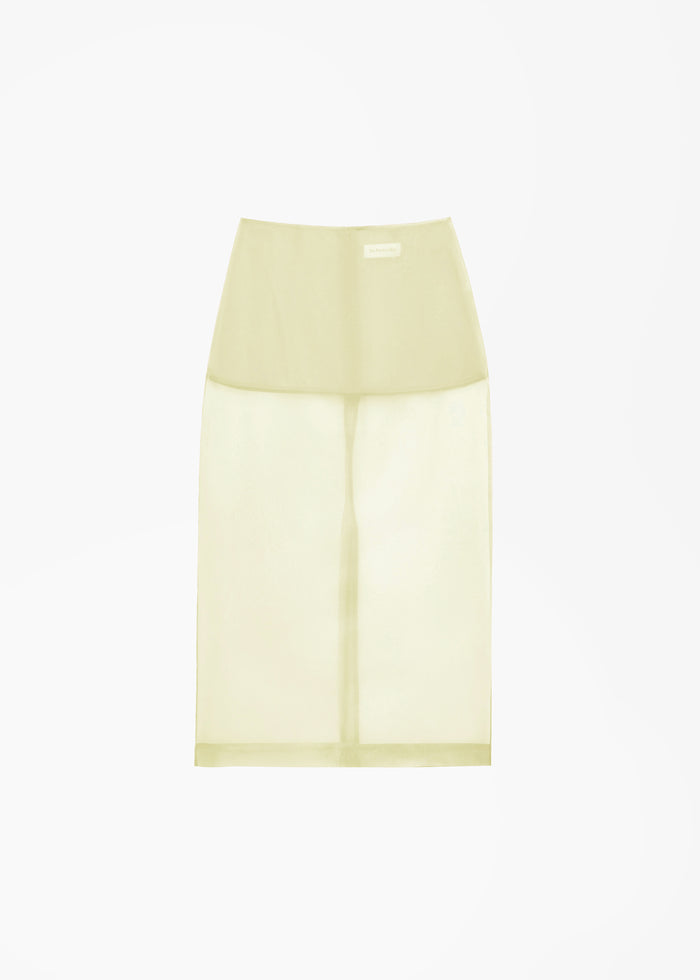 Peri Sheer Midi Skirt - Pale Yellow
